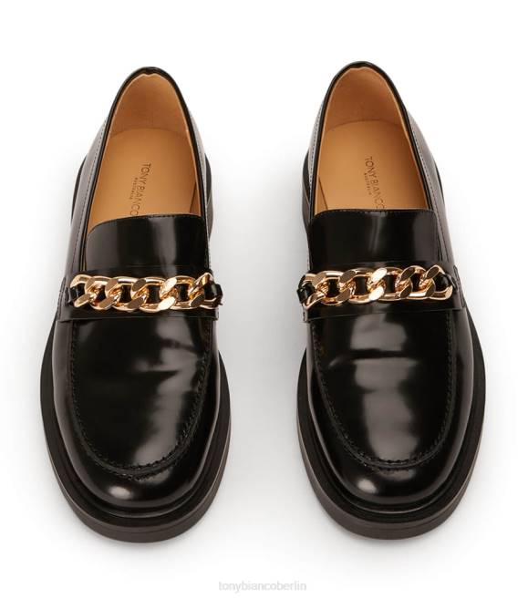 Slipper| de Tony Bianco Frauen Candice-Wohnungen Schwarz hochglänzend 4624586